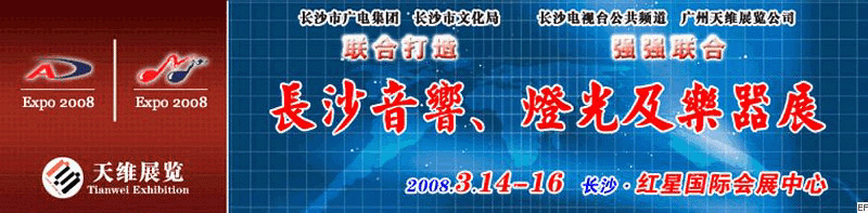 2008第二屆中國(長沙)專業(yè)音響、燈光及技術(shù)展覽會<br>2008第二屆中國(長沙)國際樂器展覽會